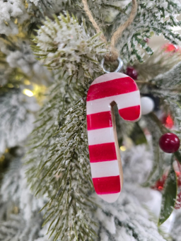 Candy Canr Ornament 2x1in