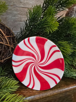 Small Candy Candle Plate 4x4in