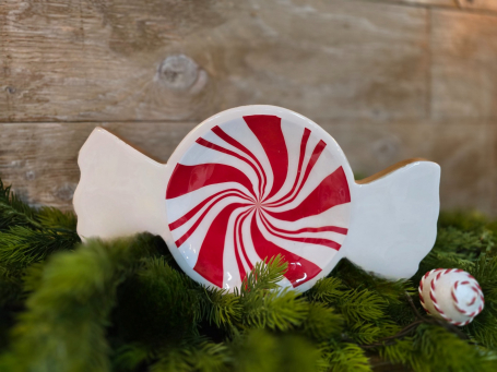 Peppermint Candy Tray 12.25x6.75in