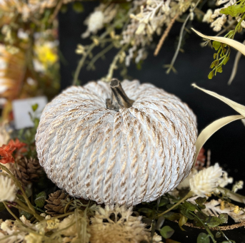 White Flat Resin Rope  Pumpkin 7in