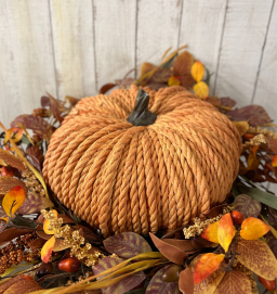 Orange Rope Pumpkin 14in