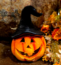 Black Hat BooJack with LED 3x3x5in