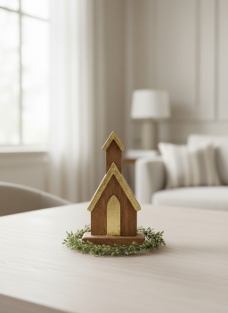 Wooden Cross House 8.5x4.5x2in