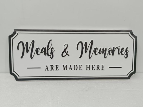 Meals & Memories Metal Sign 20x8in