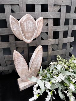 Whitewashed Tulip Stand 7.5x20in