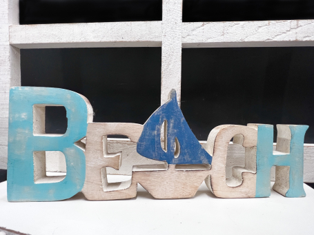 Beach Wooden Sign 14.5x5.5in