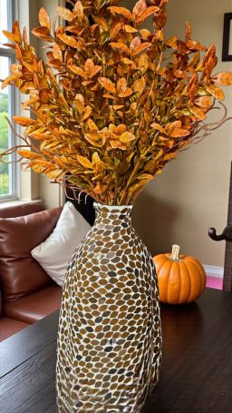 Burnt Orange Leaf Stem 23in