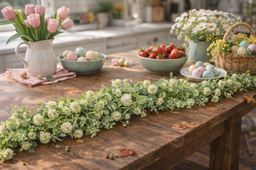 White Dandelion Garland 68in