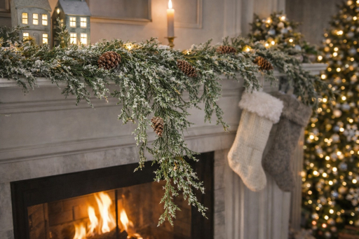 Snow Tipped Pine Garland 60in