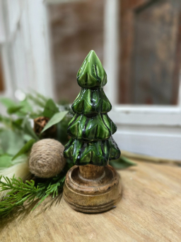 Small Carved Enamel Tree 6.5x2.9in