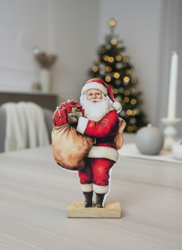 Metal Saint Nick on Base 11x6in