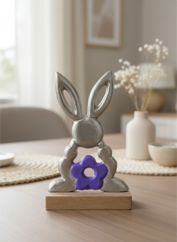 Meadow Bunny With Flower 7x4in
