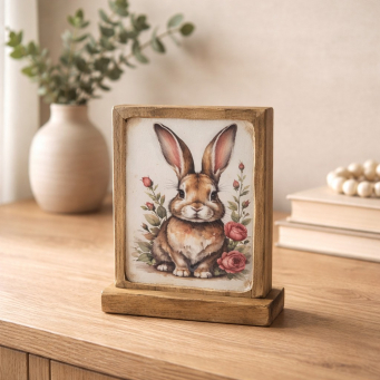 Rosemary Rabbit Plaque 8x5in