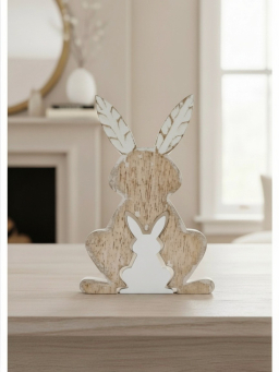 3D Wooden Bunny 11x6in