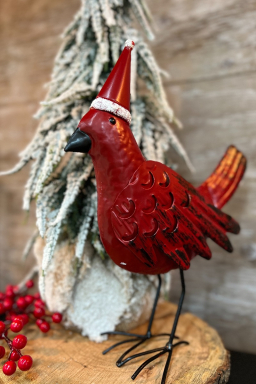 Metal Christmas Cardinal 11in