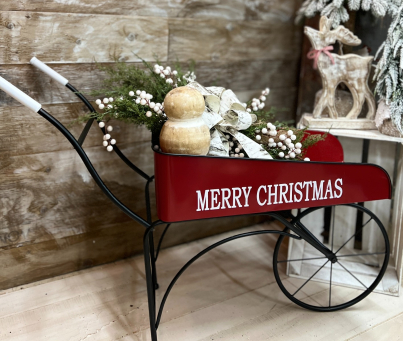 Christmas Wheelbarrow 26in