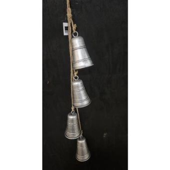 Silver Timeworn Tinkle Bells Bunch 30in