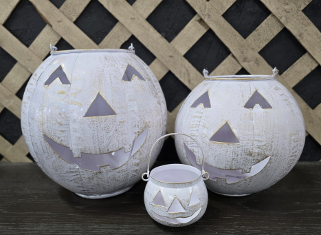 White Pumpkin Containers Set of 3