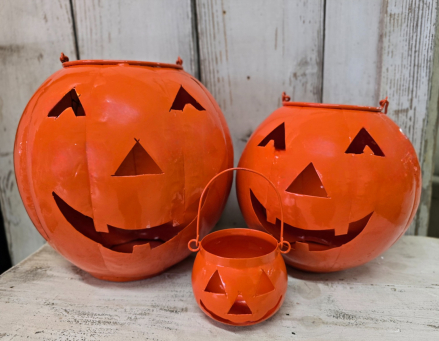 Orange Pumpkin Containers Set of 3