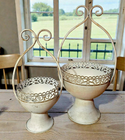 Ironcrest Planters Set of 2 19in and 15inH