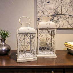 Cage Lanterns Set of 2 17in and 14inH