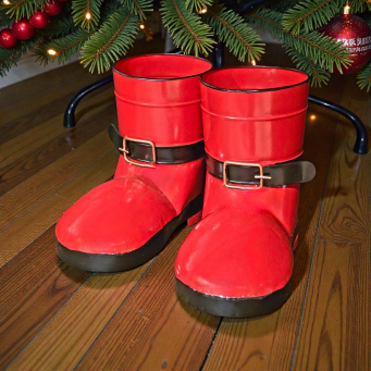 Santa Boots Set of 2 8.6x4.5x7in