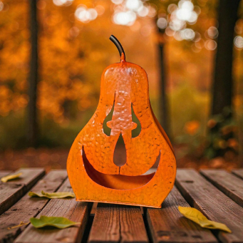 Metal Jack O Lantern 9.5x6x14in