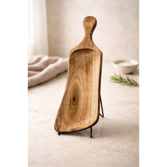 Dark Wood Paddle Chopping Board 16x4x0.5in