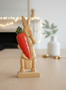 Natural Bunny with Orange Carrot 16x5in