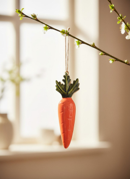 Enamel Carrot Ornament 7x2in