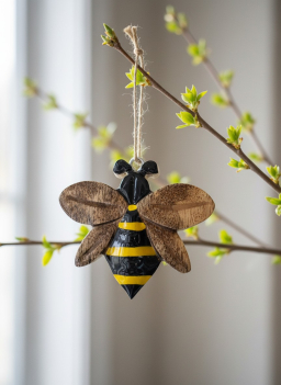 Sunny Bee Ornament 4x4in
