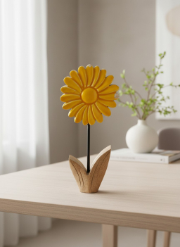 Sunny Daisy Wooden Flower 10x4in