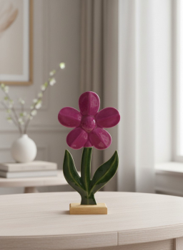 Blush Garden Wooden Flower 10x4in