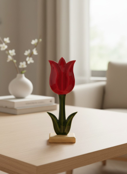 Red Wooden Tulip 10x4in