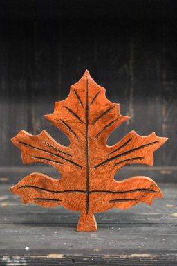 Orange Enamel Maple Leaf 9in