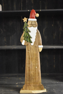 Wooden Santa 7.5x4x32in