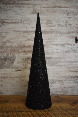 Black Glass Beads Cone Tree 24in