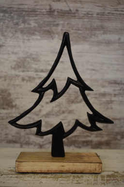 Aluminum Black Hollow Tree 7x8.25in