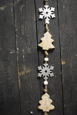 Tree & Snowflake Garland 40in