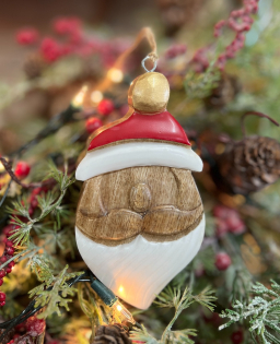 Santa Head Ornament 6x3in