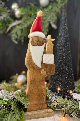 Medium Santa With Gift 16x5in