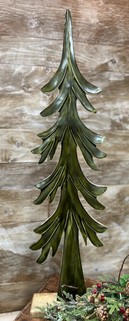 Down Swept Green Enamel Wooden Tree 39x11in