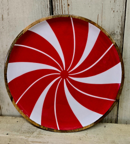 Candy Cane Platter 12in