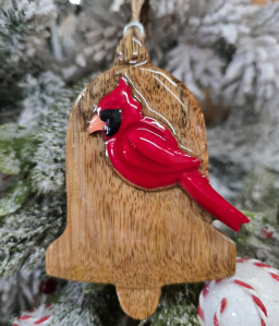 Cardinal Bell Ornament 5x3.5in