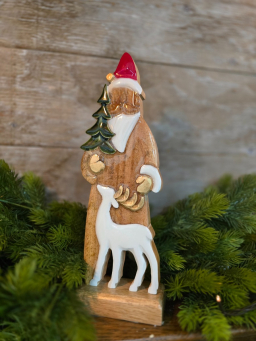 Santa With Reindeer 12x4in