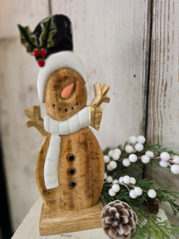 Toasty Snowman 12x5in