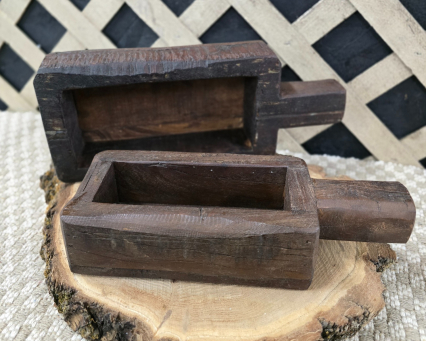 Wooden Scoop Tray Set 2 11 and 9in