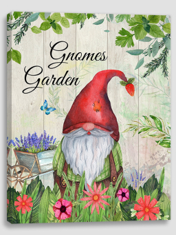 Gnome Garden Canvas Print 12x16in