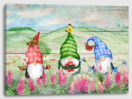 Meadow Gnomes Canvas Print 12x16in