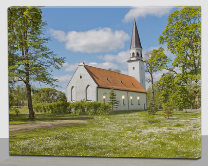 Summer Church Canvas Print 16x20in